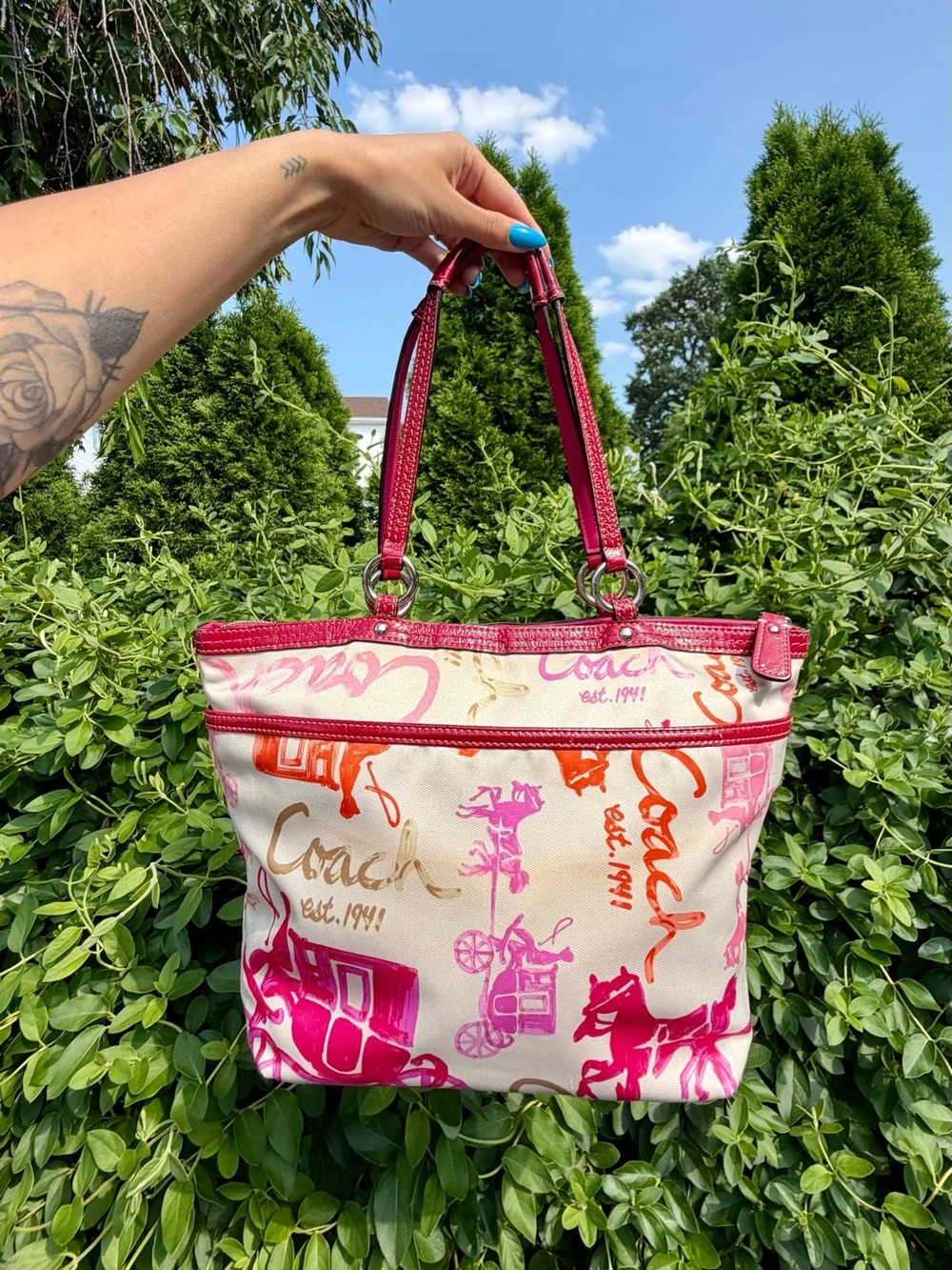 Coach colorful canvas